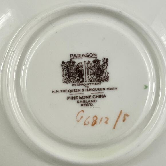 Paragon CS298 Double Warrant Cabbage Rose Mint Green Tea Cup Saucer Set England - Picture 3 of 6